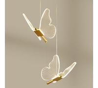 LIGKIN Lámpara Colgante LED 12W Diseño de Mariposa Lámpara de Techo 3000K-6500K Regulable Iluminación de Techo LED Acrílico para Habitación Infantil Sala de Estar Pasillo