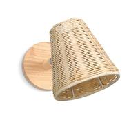 LIGKIN Lámparas de Pared Tejidas a Mano E27 Aplique de pared Vintage Pantalla de Aplique de Bambú Iluminación Interior Madera para Sala de estar, Dormitorio, Pasillo