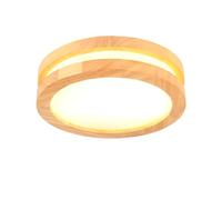 LIGKIN LED Lámpara de Techo de Madera 24W Plafones Redondo Moderna, 3000K Blanca Cálida Ø20cm Luz LED Techo Doble Capa por Cocina Dormitorio Corredor Oficina