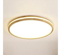 LIGKIN LED Lámpara de Techo de Madera 36W Plafones Redondo Moderna 4500K Neutro Luz LED Techo Doble Capa Lámpara de Techo de Acrílica por Cocina Dormitorio Salón Corredor Oficina Ø40cm