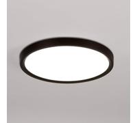 LIGKIN LED Plafón Techo Moderno 24W Ultra Slim Lámpara de Techo Redonda Ø30cm Luz Blanca 6500K LED Plafón de Interior para Baño Cocina Pasillo, Negro