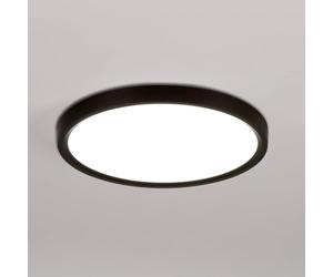 LIGKIN LED Plafón Techo Moderno 24W Ultra Slim Lámpara de Techo Redonda Ø30cm Luz Blanca 6500K LED Plafón de Interior para Baño Cocina Pasillo, Negro