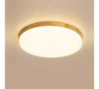 LIGKIN Plafón LED 18W Redonda Ø26CM Lámpara de Techo Moderna 3000K Luz Cálida 1620LM Luz LED Ultrafina Lámpara de Techo de Madera para Pasillo Salón Balcón Cocina