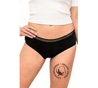 LIGNE V - Bragas Menstruales Para Mujer - Algodón Ecológico - Ideales Para La Menstruación Con Flujo Muy Abundante - Lavables y Reutilizables - Para Mujeres y Niñas - Tallas Grandes - Negro XS, Shorty