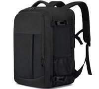LIGSAN Mochila Viaje Cabina Avion 40x20x25 para Ryanair Mochila Viaje 20L Mochila Cabina con Compartimento Impermeable Maletas De Viaje Mujer Hombre Equipaje De Mano 40x20x25cm Bolsa, Negro