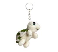 LIGSLN Llavero de peluche con diseño de tortuga de dibujos animados, llavero de coche, mochila, decoración, joyería de moda para mujeres y niñas, llavero de decoración, joyería de regalo, blanco, I