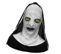 LIGSLN Monja de látex con detalle de cara temática de terror, ideal para festivales de Halloween, reuniones temáticas y entusiastas del cosplay, Halloween, cosplay, prótesis de cara de monja