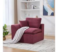 Ligterra Boneless - Sofá de tela, sofá individual para salón, sillón de lectura, sillón con cojines ajustables, funda extraíble, estilo nórdico, 101 × 102.5 × 84 cm (burdeos)
