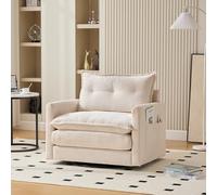 Ligterra Sillón de salón giratorio 360° con reposabrazos, sillón de estilo moderno con cojines, sofá individual grande para salón, dormitorio, estudio y oficina (gris)