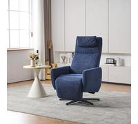 Ligterra Sillón reclinable cómodo con función de reclinado - Sillón de televisión de chenilla con reposapiés, Sillón giratorio de lactancia y sillón lounge para salón, Sofá moderno, Azul