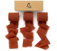 Ligtmor Cinta de seda de gasa, 3 rollos de 1.5 pulgadas x 7 yardas, verde y crema, 1.5 pulgadas x 21 yardas, cinta verde salvia, flecos hechos a mano para invitaciones de boda, ramos de novia,