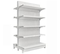 LIGUIEN Estantería Comercial para Supermercado, Estantería para Tiendas Minoristas, Organizador de Almacenamiento de Metal Resistente con 30 Ganchos para Cocina, Tienda Y Garaje(Type B,L120xH165cm)
