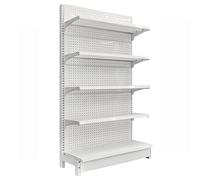 LIGUIEN Estantería Comercial para Supermercado, Estantería para Tiendas Minoristas, Organizador de Almacenamiento de Metal Resistente con 30 Ganchos para Cocina, Tienda Y Garaje(Type A,L120xH165cm)