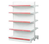 LIGUIEN Estantería Comercial para Supermercadocon 20 Ganchos Estantería para Tiendas Minoristas, Estanterías de Exhibición para Comercios para Tiendas Minoristas(Type B,L90xH130cm)