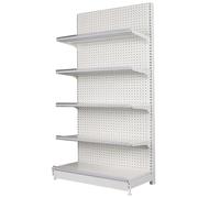 LIGUIEN Estantería Comercial para Supermercadocon 20 Ganchos Estantería para Tiendas Minoristas, Estanterías de Exhibición para Comercios para Tiendas Minoristas(Type A,L120xH130cm)