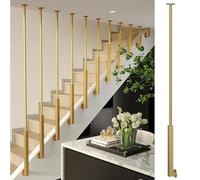 LIGUIEN - Postes balaustre de escalera, barandillas de hierro de montaje lateral, barandillas de metal a medida, para terraza, balcón, escalera, barandilla, fácil de montar (oro, H-30 cm 1 ft))