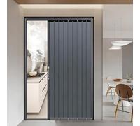 LIGUIEN Puertas Corredizas Tipo Acordeón para Cocina, Puerta Retráctil de Aluminio contra Tormentas, Diseño de Riel Bajo, Sello Magnético para Dormitorio, Baño(Black,40x80in/101.6x203.2cm)