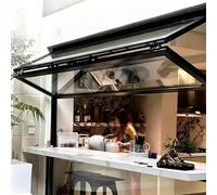 LIGUIEN Ventana Corredera Plegable Personalizada para Concesiones con Manija De Bloqueo, Ventana Plegable Vertical, Ventanas Correderas Plegables para Cocina(WxH 24x24in/60.9x60.9cm)