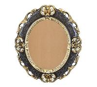 LIGUORO SHOP Marco ovalado de estilo barroco veneciano falso vintage shabby chic 45 x 39 cm para fotos, pósteres, impresiones (negro/dorado)