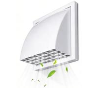 LIGUOYI ABS de Ventilación para Conducto Redondo de 100mm 125mm 150mm Salida de Aire, Tapa cuadrado Evita el viento en contra y la lluvia Respiraderos Tapa Cocina(6inch)