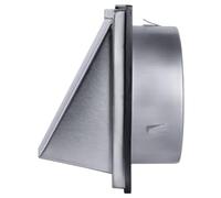 LIGUOYI Campana Ventilación Del Aire 304 Acero Inoxidable Salida De Aire 160mm 150mm 125mm 100mm Respiraderos Tapa Cocina Con Válvula De Retención Para Garaje Cocina Baño(Silver,100mm)