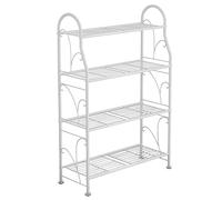 LIGUOYI Estante De Almacenamiento Soporte De Metal para Plantas De 3 Niveles, 4 Niveles Estantería para Interior Y Exterior, Ligero Librería, Zapatero, Escalera para Macetas, con Pies Ajustables