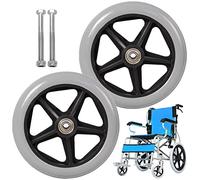 LIGUOYI Rueda Giratoria para Silla De Ruedas, 15cm 17cm 19cm Silla De Ruedas Rueda Delantera, Neumático De Goma Dura, Eje De 5/16", Carga Máxima 120 Kg, 2 Piezas De Repuesto para Silla De Ruedas