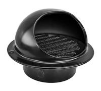 LIGUOYI Tapa De Ventilación Negro Acero Inoxidable Salida De Aire Diámetro 100 150 160 200mm Campana De Ventilación, Rejilla De Ventilación Redonda con Malla para Cocina Baño Oficina(180mm)