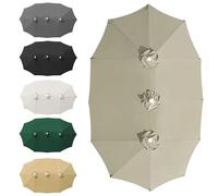 LIGUOYI Tela De Recambio para Sombrilla Doble De Jardín, Cubierta De Toldo De Repuesto para Parasol GrandeRectangular para 12 Varillas para Exterior, Patio, Patio, Trasero, Piscina, Mercado(Taupe)