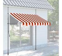 LIGUOYI Toldo para Balcón Altura y ángulo ajustables Toldo Manual Retráctil con Manivela 150 200 300 350 400cm×120cm Protección Solar estanca a Agua para Exterior Terraza(Red white,200x120cm)