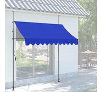 LIGUOYI Toldo para Balcón Altura y ángulo ajustables Toldo Manual Retráctil con Manivela 150 200 300 350 400cm×120cm Protección Solar estanca a Agua para Exterior Terraza(Blue,150x120cm)