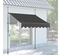 LIGUOYI Toldo para Balcón Altura y ángulo ajustables Toldo Manual Retráctil con Manivela 150 200 300 350 400cm×120cm Protección Solar estanca a Agua para Exterior Terraza(Gray,300x120cm)