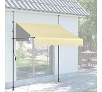 LIGUOYI Toldo para Balcón Altura y ángulo ajustables Toldo Manual Retráctil con Manivela 150 200 300 350 400cm×120cm Protección Solar estanca a Agua para Exterior Terraza(Khaki,250x120cm)