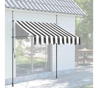 LIGUOYI Toldo para Balcón Altura y ángulo ajustables Toldo Manual Retráctil con Manivela 150 200 300 350 400cm×120cm Protección Solar estanca a Agua para Exterior Terraza(Gray white,400x120cm)