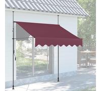 LIGUOYI Toldo para Balcón Altura y ángulo ajustables Toldo Manual Retráctil con Manivela 150 200 300 350 400cm×120cm Protección Solar estanca a Agua para Exterior Terraza(Red,200x120cm)