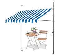 LIGUOYI Toldo Para Balcones Toldo Ángulo Ajustable Para Exterior, Protección Solar Manual Retráctil Con Manivela Altura Regulable 2,15-3,1 m Para Terraza Ventana Patio Jardín(Blue white,150x120cm)