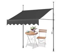 LIGUOYI Toldo Para Balcones Toldo Ángulo Ajustable Para Exterior, Protección Solar Manual Retráctil Con Manivela Altura Regulable 2,15-3,1 m Para Terraza Ventana Patio Jardín(Gray,250x120cm)