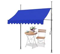 LIGUOYI Toldo Para Balcones Toldo Ángulo Ajustable Para Exterior, Protección Solar Manual Retráctil Con Manivela Altura Regulable 2,15-3,1 m Para Terraza Ventana Patio Jardín(Blue,350x120cm)