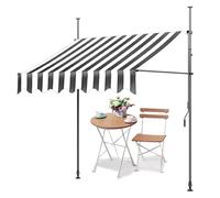 LIGUOYI Toldo Para Balcones Toldo Ángulo Ajustable Para Exterior, Protección Solar Manual Retráctil Con Manivela Altura Regulable 2,15-3,1 m Para Terraza Ventana Patio Jardín(Gray white,350x120cm)