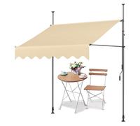 LIGUOYI Toldo Para Balcones Toldo Ángulo Ajustable Para Exterior, Protección Solar Manual Retráctil Con Manivela Altura Regulable 2,15-3,1 m Para Terraza Ventana Patio Jardín(Khaki,150x120cm)