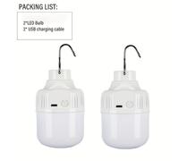 Lihangstar Paquete de 2 Linternas de Camping, Luz LED Portátil para Camping, Recargable por USB, 3 de Iluminación, IPX4, para Colgar en Tiendas de Campaña, Camping al , Barbacoas y Uso de Emergencia