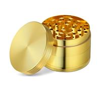 LIHAO 2" Grinder 4 Piezas Grinder Metálico con Rascador Polen para Hierbas y Especias (5cm, Oro)