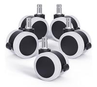 LIHAO 5 Ruedas para Silla de Oficina con Freno, Blanco, 11/50 mm