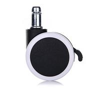 LIHAO 5x Ruedas Silla Oficina Freno Rueda Silla Giratoria Silla Gaming, Blanco, 11mm/50mm