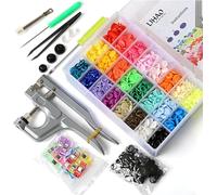LIHAO Snaps Plástico T5 con Alicates Botones Presion y 12 Pinzas Costura (375 Botones,24 Colores)
