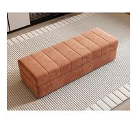 LIHDNGXM Banco de Almacenamiento Extra Largo de Polipiel, Otomana Tapizada con Almacenamiento, Banco Rectangular para Dormitorio, Entrada o Zapatero(Orange,80cm)