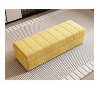 LIHDNGXM Banco de Almacenamiento Extra Largo de Polipiel, Otomana Tapizada con Almacenamiento, Banco Rectangular para Dormitorio, Entrada o Zapatero(Yellow-A,80cm)