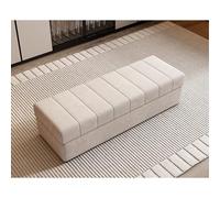 LIHDNGXM Banco de Almacenamiento Extra Largo de Polipiel, Otomana Tapizada con Almacenamiento, Banco Rectangular para Dormitorio, Entrada o Zapatero(White,80cm)