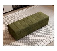 LIHDNGXM Banco de Almacenamiento Extra Largo de Polipiel, Otomana Tapizada con Almacenamiento, Banco Rectangular para Dormitorio, Entrada o Zapatero(Green,80cm)