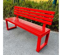 LIHDNGXM Banco de jardín Exterior de Madera, Silla de Porche con Agujeros fijos, Banco de jardín con Respaldo, Asiento de Comedor para Patio, Parque Exterior, Picnic(Red,150x40x45cm)